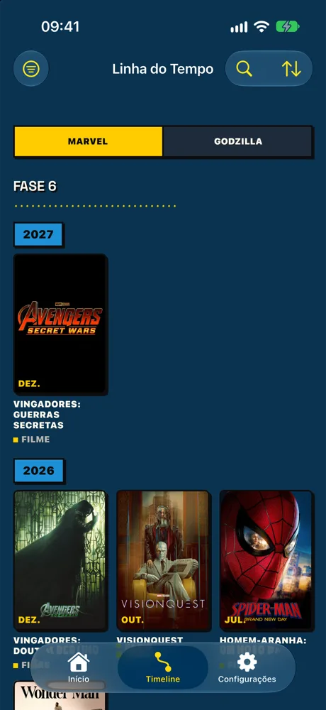 Timeline do universo Marvel